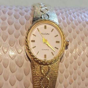 Elgin Gold-Tone Quartz Women's Watch,need New Battery.1980